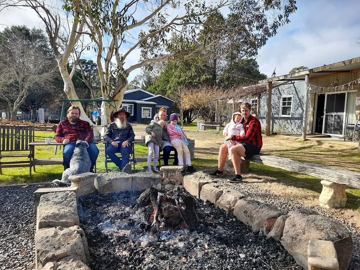 Hanging around the fire pit for lunch